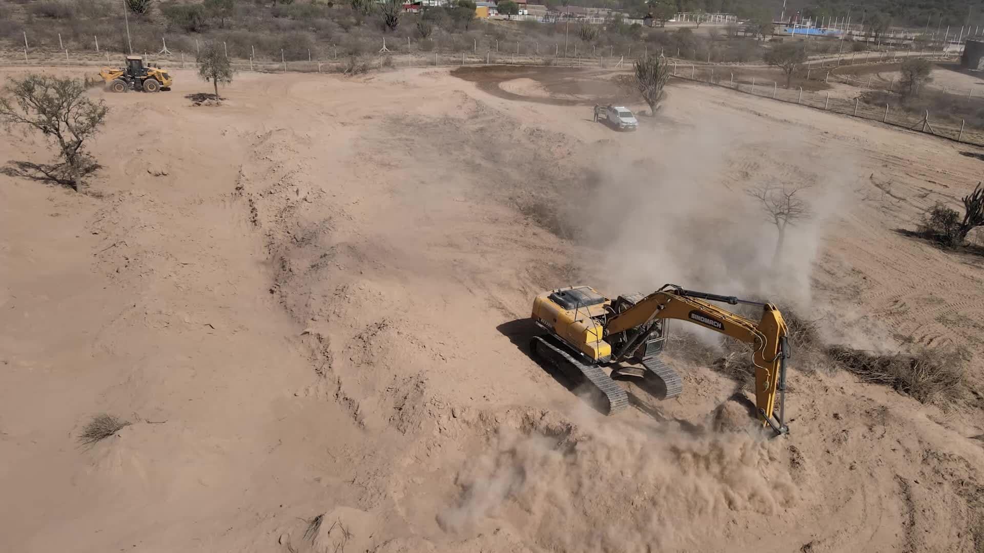 Excavators working a site